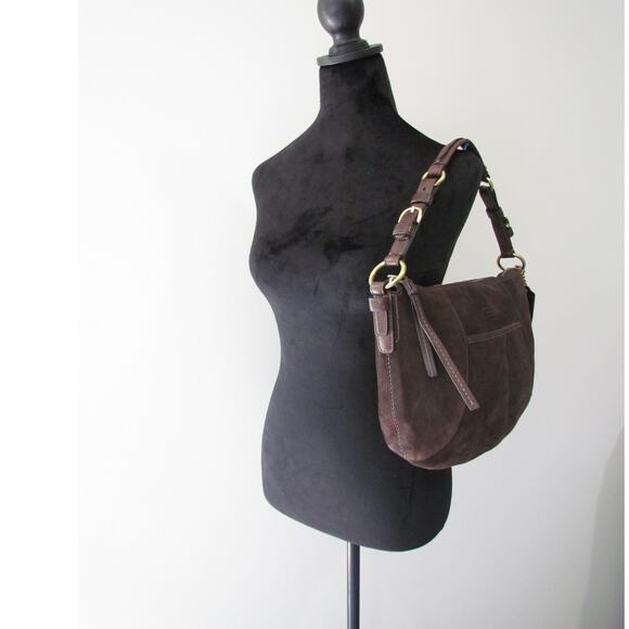 Authentic Coach Vintage Brown Suede Hobo Bag - Picture 4 of 10